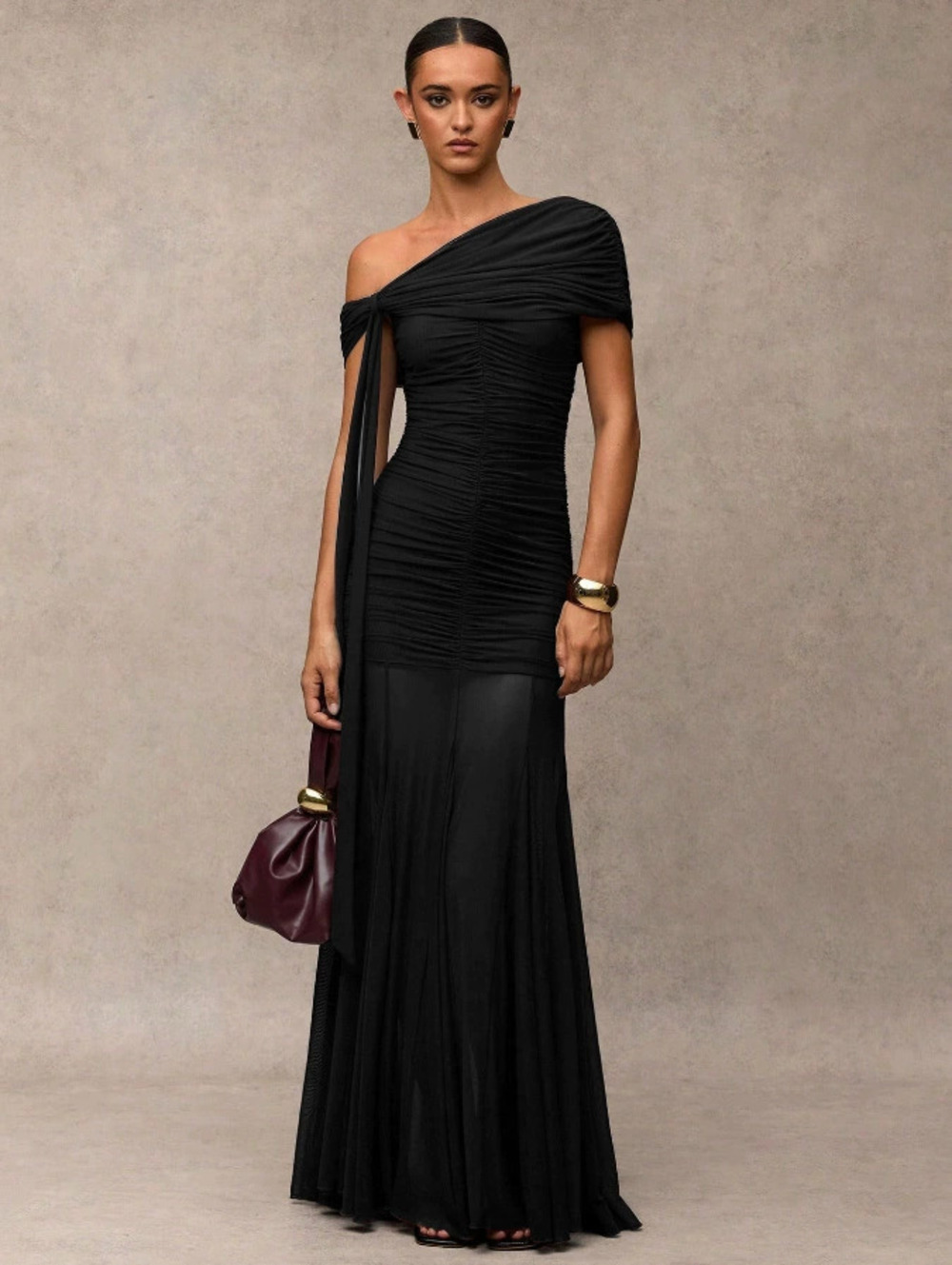 Zara Off Shoulder Mesh Vacation Dress